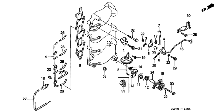 Honda pakking, inlaatspruitstuk (NR. 8) 17151-ZW1-000