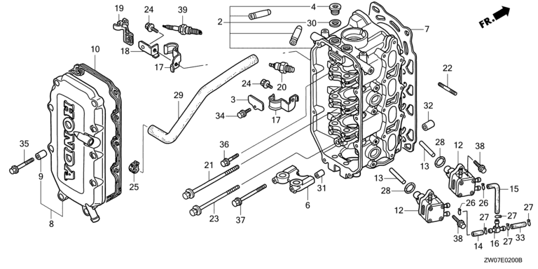 Honda pakking, cilinderkop (NR. 7) 12251-ZW1-014