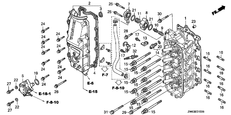 Honda benzinepompsamenstel (NR. 5) 16700-ZW5-004