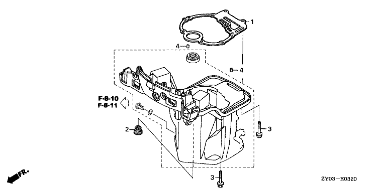 Honda pakking, carter (NR. 1) 11381-ZW9-003